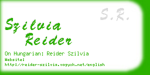 szilvia reider business card